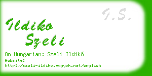 ildiko szeli business card